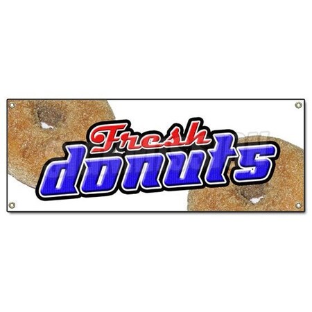 Signmission DONUTS BANNER SIGN donut fried dough signs fresh made glazed sugar doughnut B-Donuts